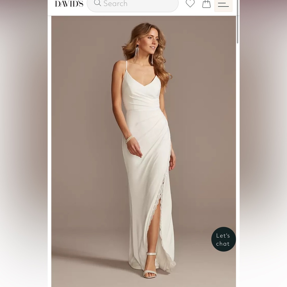 David's Bridal White Wedding Dress